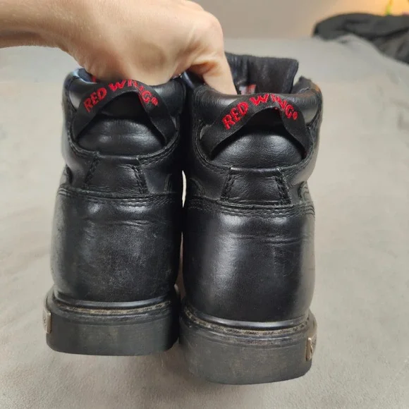 Red‎ Wing 971 Waterproof Motorcycle Boots Mens 9.5 Black Leather Steel Toe Work